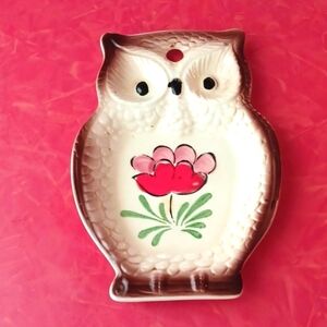 Owl spoon rest vintage owl kitchen decor
